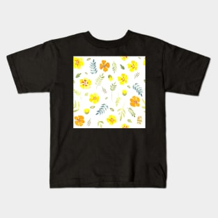 Yellow country floral in watercolour Kids T-Shirt